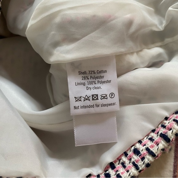 Janie and Jack Pink Navy Blue Cream Tweed Jacket 3t - Picture 12 of 13